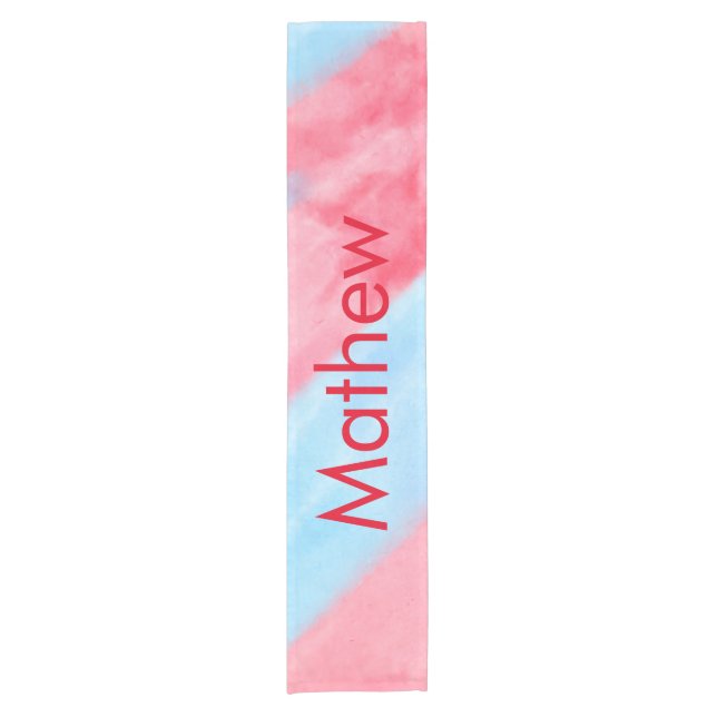 simple initial letter monogram add your name red b short table runner (Front)