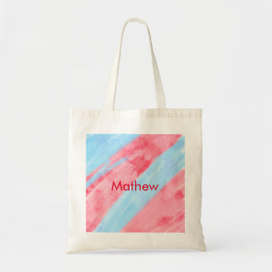 simple initial letter monogram add your name red b tote bag