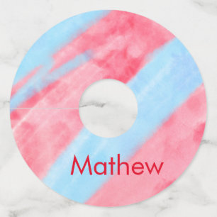 simple initial letter monogram add your name red b wine glass tag