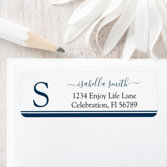 Simple Initial Modern Girly Script Monogram Label (Insitu)