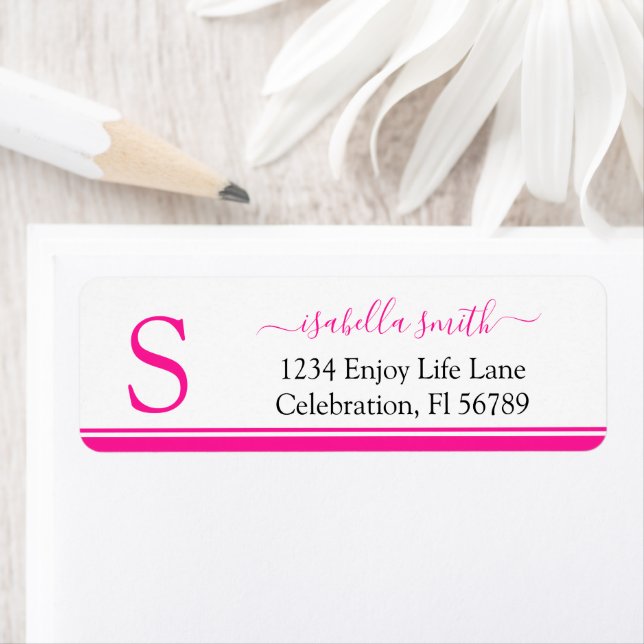Simple Initial Modern Girly Script Monogram Label (Insitu)