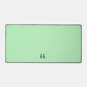 Simple Initials Elegant Cursive Script Light Green Desk Mat