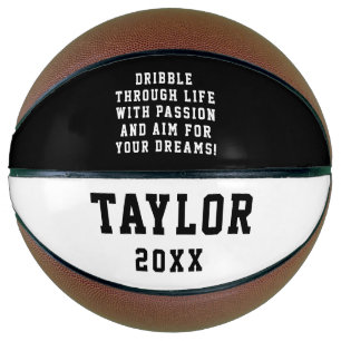 Simple Inspirational Black White MVP Coach Name  Basketball