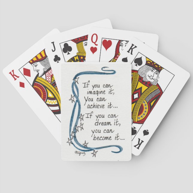 Simple, Inspirational "If You Can Imagine It...." Playing Cards (Back)