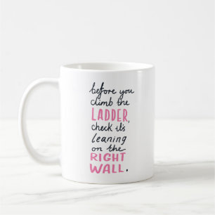 Simple Inspirational Quote Elegant Black Bold Pink Coffee Mug