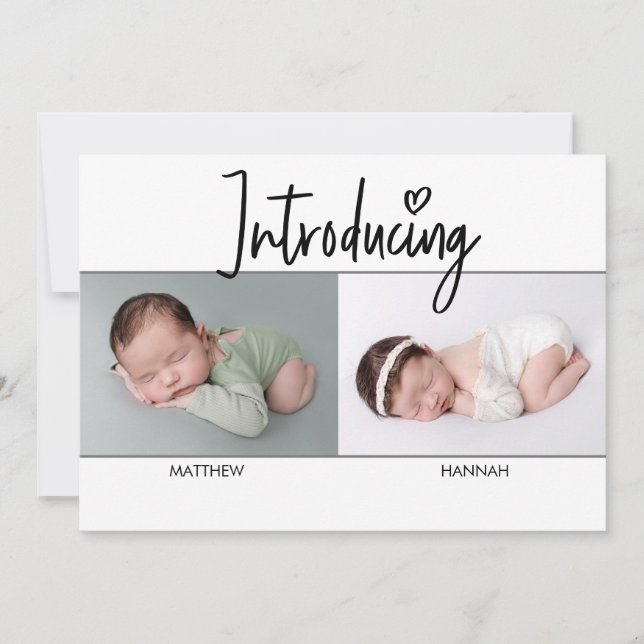 Simple Introducing Script Twins boy and Girl  (Front)