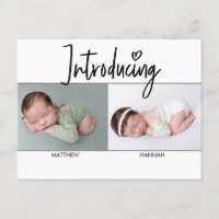 Simple Introducing Script Twins boy and Girl Birth