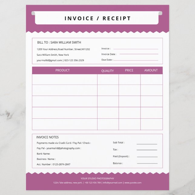 Simple Invoice Template (Front)