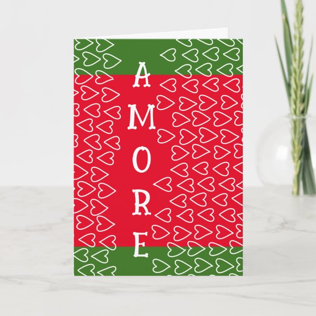 Simple Italian Valentine  Holiday Card (Front)