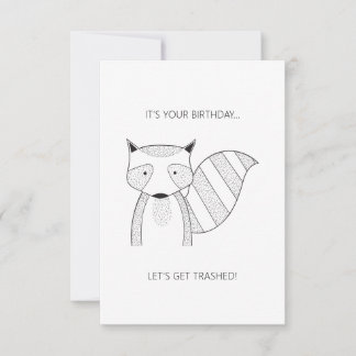 Simple "It's Your Birthday" Raccoon Card
