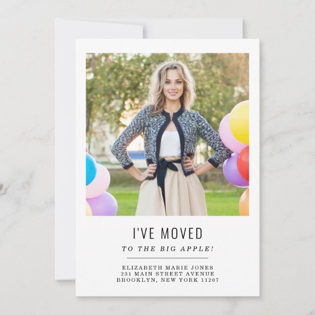 Simple I've Moved Change of Address Photo Moving Announcement (Front)