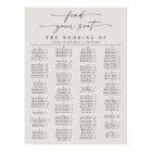 Simple Ivory Alphabetical Wedding Seating Chart
