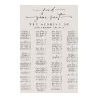 Simple Ivory Alphabetical Wedding Seating Chart