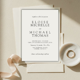 Simple Ivory Classic Wedding Invitation