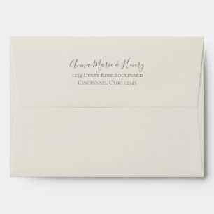 Simple Ivory Cream Minimalist Calligraphy  Envelope