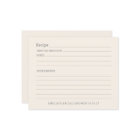 Simple Ivory Cream Personalised Recipe Card