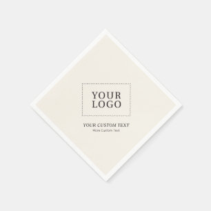 Simple Ivory Custom Business Logo Promotional Napkin
