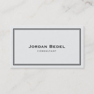 Simple Ivory Grey Classic Professional Business Card