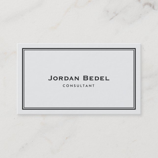 Simple Ivory Grey Classic Professional Business Card (Front)