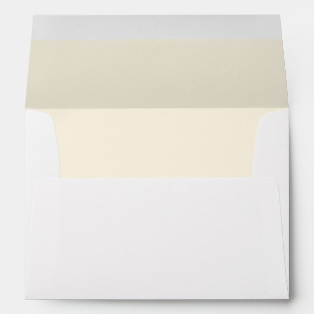 Simple Ivory Lined Return Address Envelope (Back (Bottom))