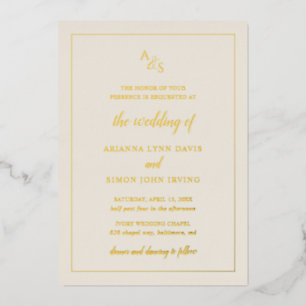 Simple Ivory Monogram Formal Elegant Wedding