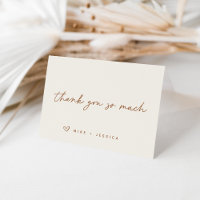Simple Ivory & Rust Personalised Thank You Card