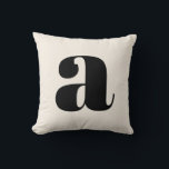 Simple Ivory White Bold Retro Monogram Initial Cushion<br><div class="desc">Simple Ivory White Bold Retro Monogram Initial Throw Pillow</div>