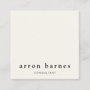 Simple Ivory White Modern Professional Minimalist Square Business Card