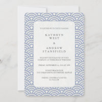 Simple Japanese Seigaiha Wave Pattern Wedding