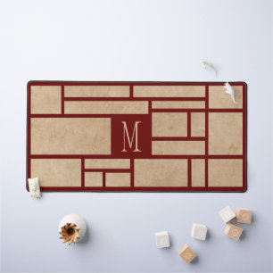 Simple Japanese Style Red Monogram Desk Mat
