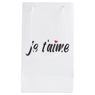 Simple Je T'aime I Love You Valentine Gift Bag