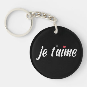 Simple Je T'aime I Love You Valentine Keychain