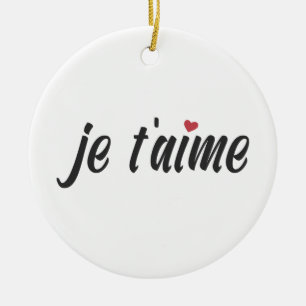 Simple Je T'aime I Love You Valentine   Ornament
