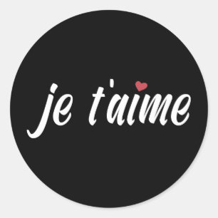 Simple Je T'aime I Love You Valentine Sticker