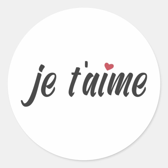 Simple Je T'aime I Love You Valentine | Sticker (Front)