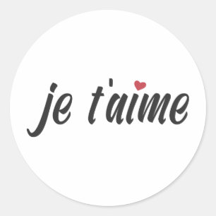 Simple Je T'aime I Love You Valentine Sticker