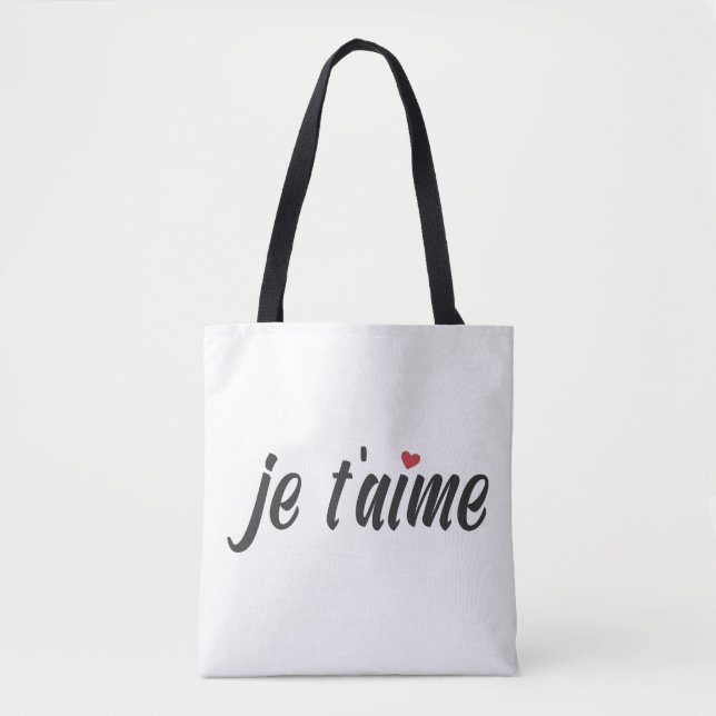 Simple Je T'aime I Love You Valentine | Tote Bag (Front)