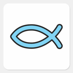 Simple Jesus Fish Square Sticker