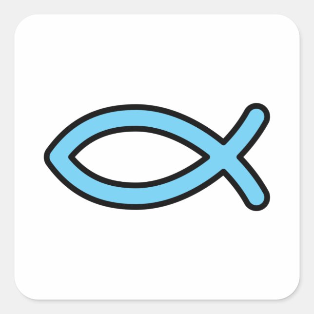 Simple Jesus Fish Square Sticker (Front)