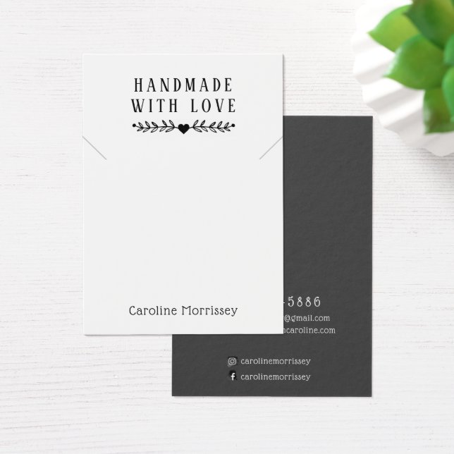 Simple Jewellery Necklace Display Grey Card (Desk)