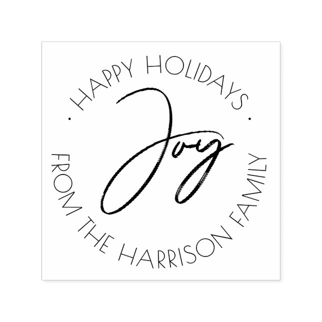Simple Joy Happy Holidays Family Greeting Self-inking Stamp (Design)