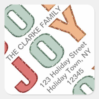 Simple Joy Holiday Address Label | Glitter