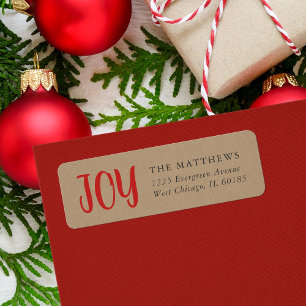 Simple Joy Kraft Holiday Return Address Labels