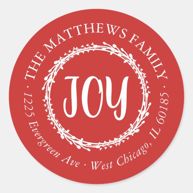 Simple Joy Round Return Address Label (Front)