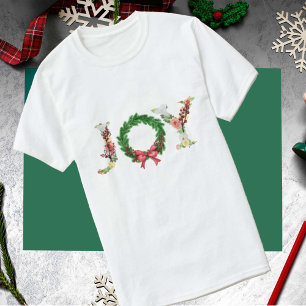 Simple joy typography script Christmas matching T-Shirt