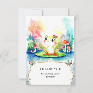 Simple Joyful Frog Birthday Thank You Card