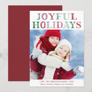 Simple JOYFUL HOLIDAYS Photo Holiday Card