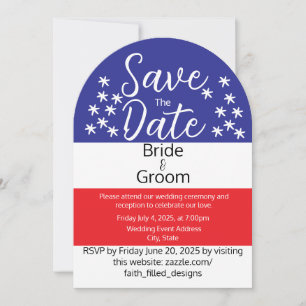 Simple July 4th Patriotic Country Wedding Invitation