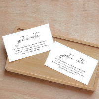 Simple Just A Note Wedding Insert Card