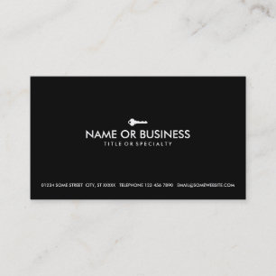 simple key (black and white) business card